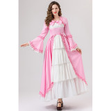 Retro Gothic Court Dress With A Square Neck Cinched Waist And A Bow Tie Medieval Evening Dress YM0820