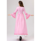 Retro Gothic Court Dress With A Square Neck Cinched Waist And A Bow Tie Medieval Evening Dress YM0820