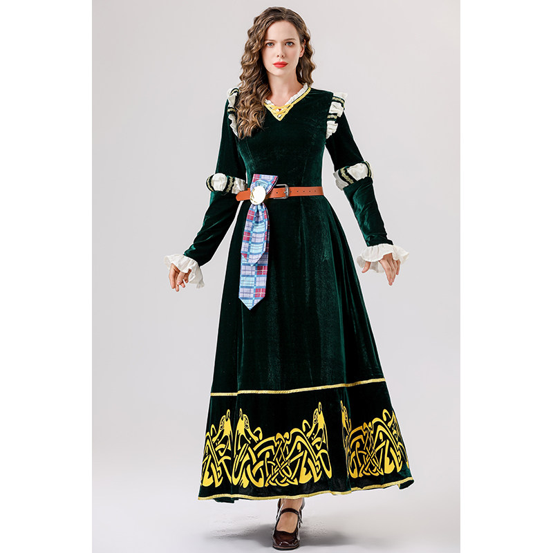 Halloween Retro Court Queen's Legend Cosplay Princess Long Dress Performance Costume YM0825