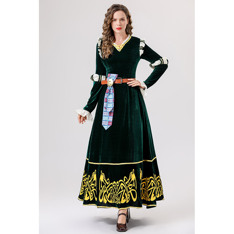 Halloween Retro Court Queen's Legend Cosplay Princess Long Dress Performance Costume YM0825