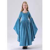 Court Dress Blue Cosplay Lord of The Rings Elf Children's Elf Princess Dress YM5849