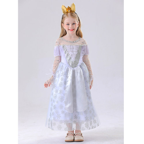Children's Princess Alice White Queen Dress High-end Cosplay Princess Dress Costume YM8776