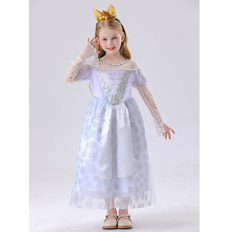 Children's Princess Alice White Queen Dress High-end Cosplay Princess Dress Costume YM8776