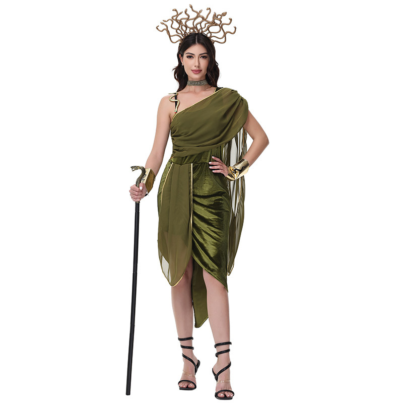 Ancient Egyptian Medusa Greek Goddess Cleopatra Cosplay Roman Performance Costumes MS5629