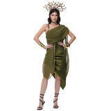 Ancient Egyptian Medusa Greek Goddess Cleopatra Cosplay Roman Performance Costumes MS5629