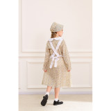 Children's Floral Colonial Grassland Pioneer and Trailblazer Costume Cosplay Country Long Dress MS5636