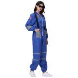 Astronaut Spacesuit Adult Female Blue Astronaut Performance Stage Costume Cosplay Suit MS5620