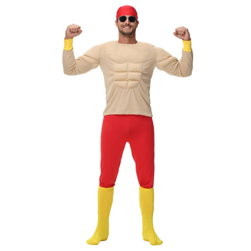 Funny and Cool Muscle Boy Costume Abdominal Muscles Funny Party Cosplay  Muscle Shirt Set MS1816