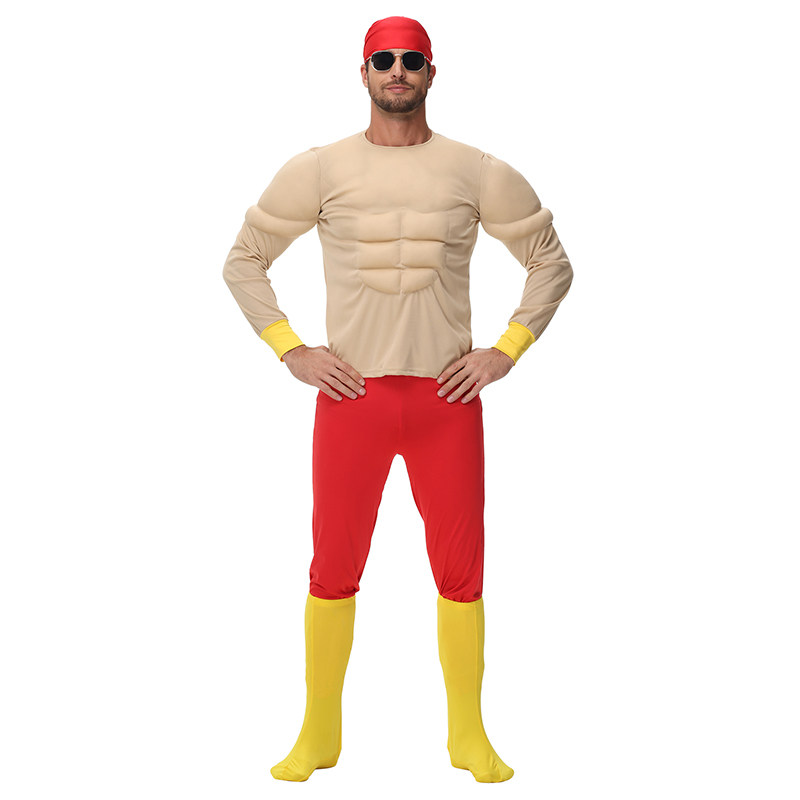 Funny and Cool Muscle Boy Costume Abdominal Muscles Funny Party Cosplay  Muscle Shirt Set MS1816