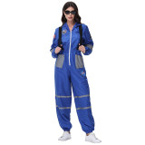 Astronaut Spacesuit Adult Female Blue Astronaut Performance Stage Costume Cosplay Suit MS5620