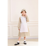 Children's Floral Colonial Grassland Pioneer and Trailblazer Costume Cosplay Country Long Dress MS5636