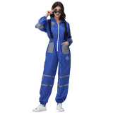 Astronaut Spacesuit Adult Female Blue Astronaut Performance Stage Costume Cosplay Suit MS5620