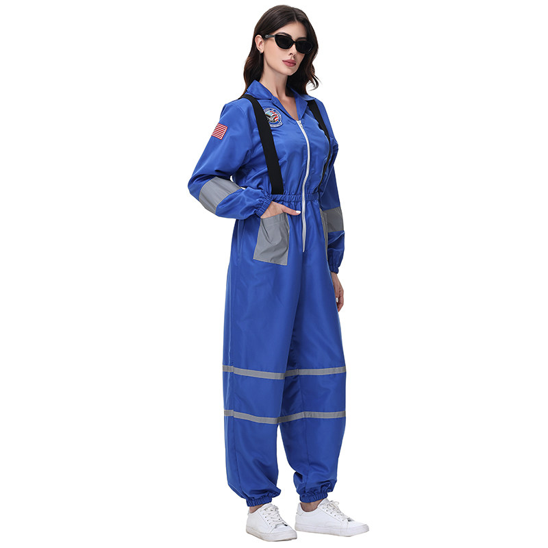 Astronaut Spacesuit Adult Female Blue Astronaut Performance Stage Costume Cosplay Suit MS5620