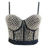 Sexy Club Punk Rivet Waistcoat Top M5304