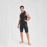 Sexy Shiny Men's Suit Vest Jackets Sporty and Casual Men's Leather Hooded Vests N837