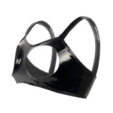 Sexy Revealing Sex Bras Briefs Suit Leather Two Piece PVC Latex Ammonia PU Bras Suit XX6510