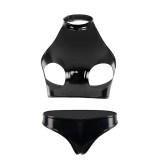 Women Leather Briefs High Gloss PVC Suit Latex Ammonia PU Sexy Bra Revealing Sex Bra Briefs XX6509