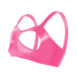 Sexy Revealing Sex Bras Briefs Suit Leather Two Piece PVC Latex Ammonia PU Bras Suit XX6510