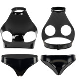 Women Leather Briefs High Gloss PVC Suit Latex Ammonia PU Sexy Bra Revealing Sex Bra Briefs XX6509