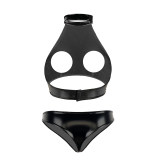 Women Leather Briefs High Gloss PVC Suit Latex Ammonia PU Sexy Bra Revealing Sex Bra Briefs XX6509