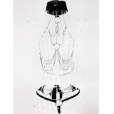 Three-point hollowed-out iron chain set of erotic underwear is alluring. The leather metal opening is free to take off BST58002
