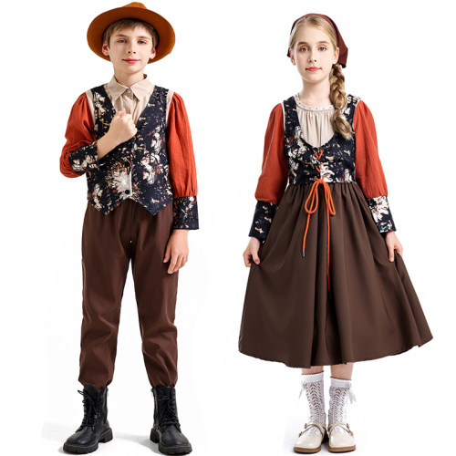 Medieval Retro Country Style Beer Suit Set For Boys and Girls Cosplay Western Cowboys YM0946