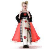 Red Heart Queen Costume Tulle Dress Girl Princess Puffy Cosplay Performance Costume YM8773