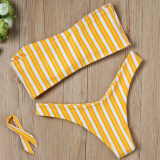 Striped sexy girl three-point lace-up Bikini bikini three-piece set skirt style swimming suit for women FF61
