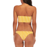 Striped sexy girl three-point lace-up Bikini bikini three-piece set skirt style swimming suit for women FF61
