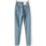 Spring fashion jeans, trousers, casual women's wear, straight-leg jeans SB213