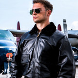 Retro oversized Air Force for men and women pilot couple fur coat Motorcycle Fur collar coat FL0040