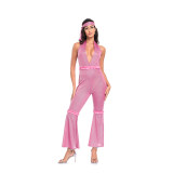 Women's  Hippie Outfits For Bars Disco Balls Retro DS Jazz Dance Show Hippie Costume Cosplay SM251
