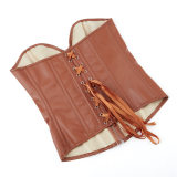 Women Faux Leather Corset Top Sexy Gothic Grass green Zipper Korset Bustier Vintage Burlesque Lingerie Party Club Corselet  TG906