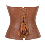 Women Faux Leather Corset Top Sexy Gothic Grass green Zipper Korset Bustier Vintage Burlesque Lingerie Party Club Corselet  TG906