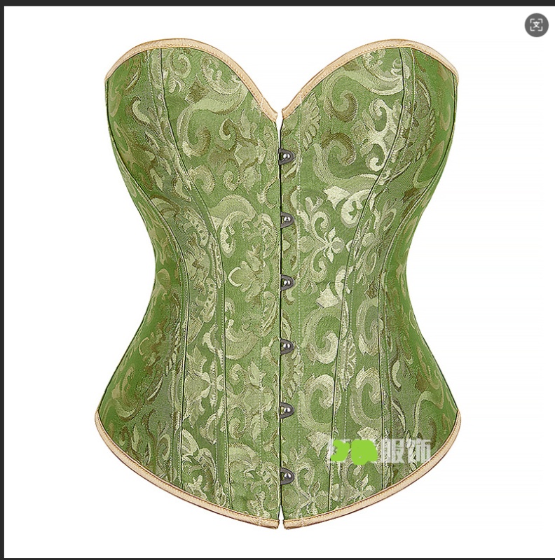 Gothic Overbust Corset Tops Lace-up Jacquard Vintage Women Bustier Shapewear Slimming Waist Shaping Corset QF810