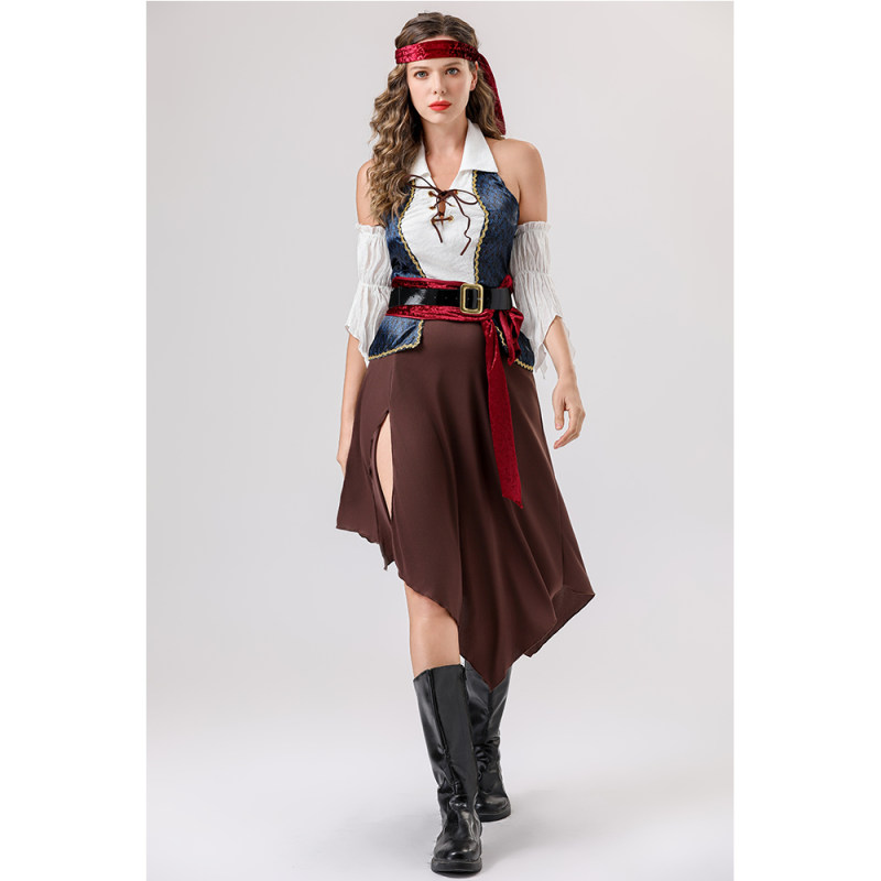 Halloween sexy female pirate costume cosplay, masquerade ball adult role-playing pirate costume YM8789