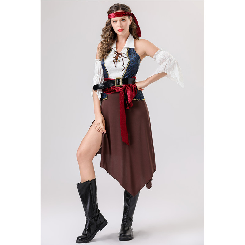 Halloween sexy female pirate costume cosplay, masquerade ball adult role-playing pirate costume YM8789