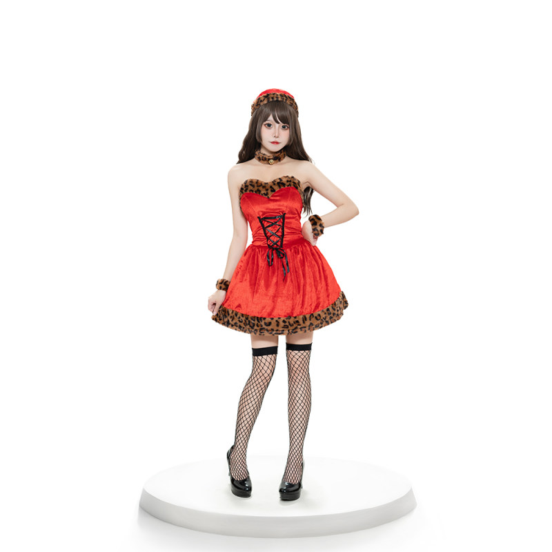 Halloween animal Christmas dress leopard print costume cat adult female Christmas party costume DL2020