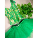 Sexy Green Jacquard Corset and TUTU Chiffon Dress Halloween and Easter Green Elf Corset Suit  2382