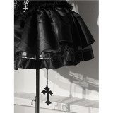 Sexy Punk-style Short Lace Shawl Cosplay Halloween Gothic Style Top And Skirt Adult Women's Nun Plush Strapless Uniform Set DL2081