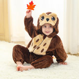 Kids Jumpsuit Cute Cartoon Animal Shaped Outfits Children Winter Thicked Outfits Warm Flannel One-piece Pajamas XB12