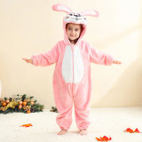 Kids Jumpsuit Cute Cartoon Animal Shaped Outfits Children Winter Thicked Outfits Warm Flannel One-piece Pajamas XB12