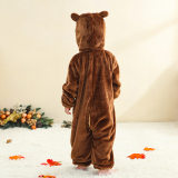 Kids Jumpsuit Cute Cartoon Animal Shaped Outfits Children Winter Thicked Outfits Warm Flannel One-piece Pajamas XB12
