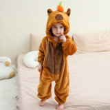 Kids Jumpsuit Cute Cartoon Animal Shaped Outfits Children Winter Thicked Outfits Warm Flannel One-piece Pajamas XB12