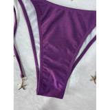 Wrap Around Halter Metallic Satin Bikini Women Swimwear Female Swimsuit Two-pieces Bikini Set Brazilian Bathing Suit Swim Lady FF1291PU
