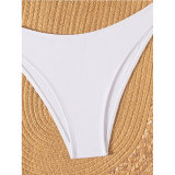  Bandeau Bikini Set Printed Two Piece with Adjustable Ties Sexy Trendy Swimsuit Summer Off Shoulder Bikini Top White Panties Set CC603BK