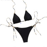 Sexy Micro Bikini Swimsuit Push-Up Adjustable Swimwear Summer Beach Bathing Suit Beachwear Bikinis Set CC607BK