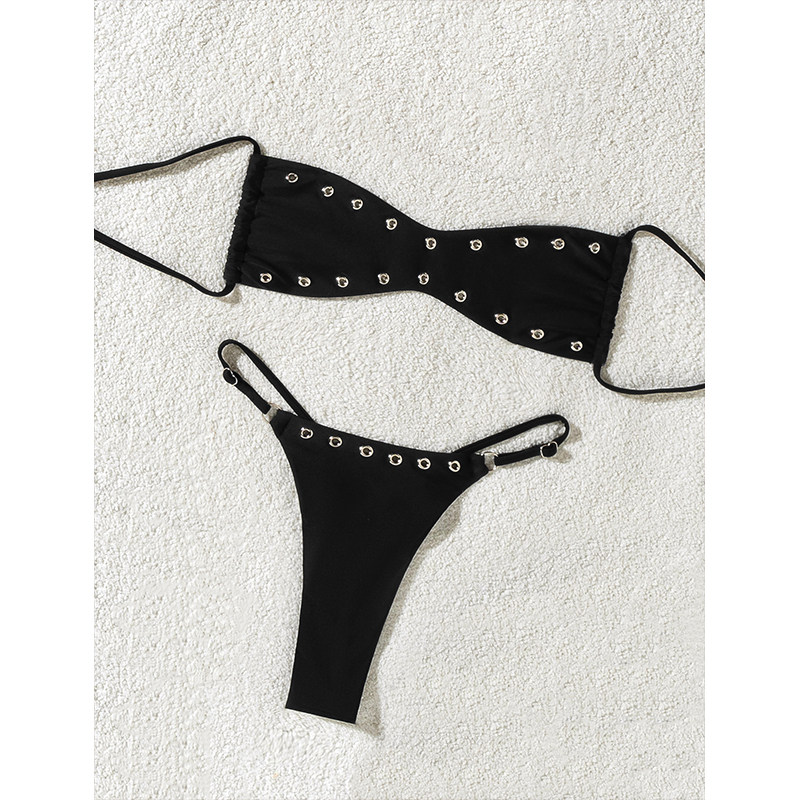 2026 New Metal Rings Mini Micro Thong Bikini Women Swimwear Swimsuit Two-pieces Bikini Set Bather Bathing Suit Swim Lady JY1050