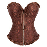 Women Sexy Jacquard Overbust Bustiers and Corsets Plus Size M1795