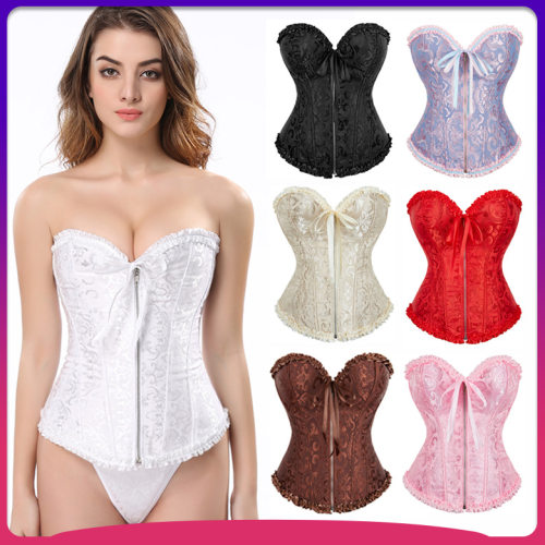 Women Sexy Jacquard Overbust Bustiers and Corsets Plus Size M1795